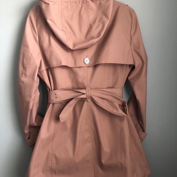 Calvin Klein Hooded Trench Coat in Hazelnut - Picture 3 of 6